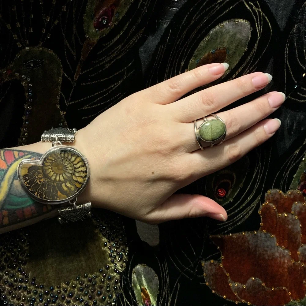 Vintage Sajen Rainforest Floor Jasper ring
